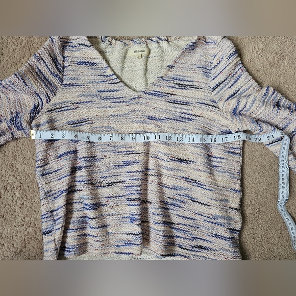 Madewell Size m V-Neck Sweater rainbow jacquard textured top - Picture 3 of 5
